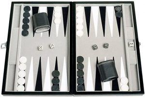 Travel Size Leatherette Backgammon Set