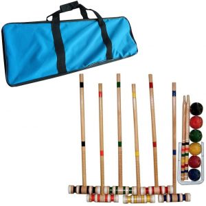 Wooden Outdoor Deluxe Croquet Set