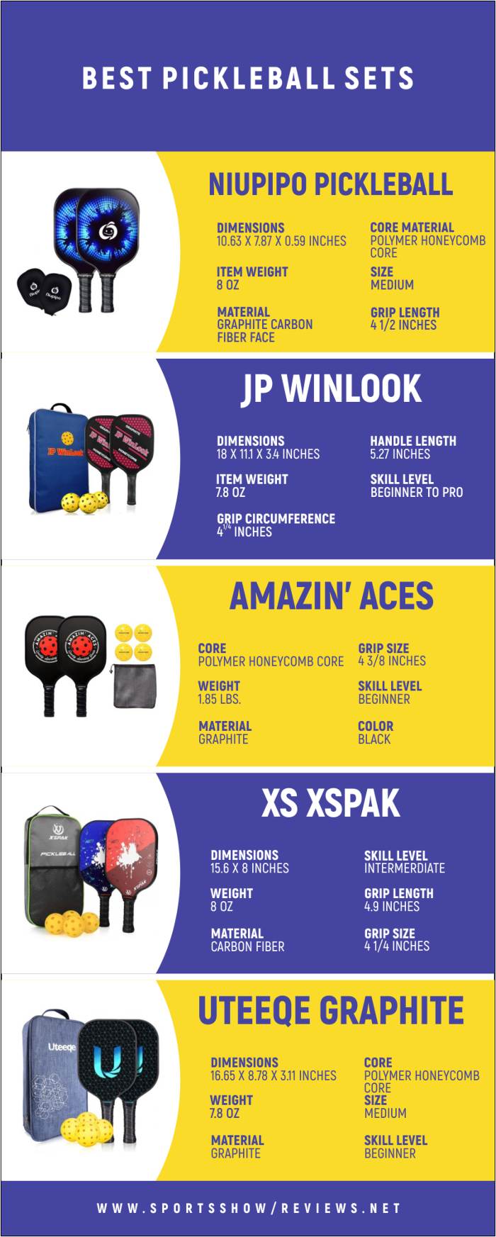 Best Pickleball Sets - Infographics