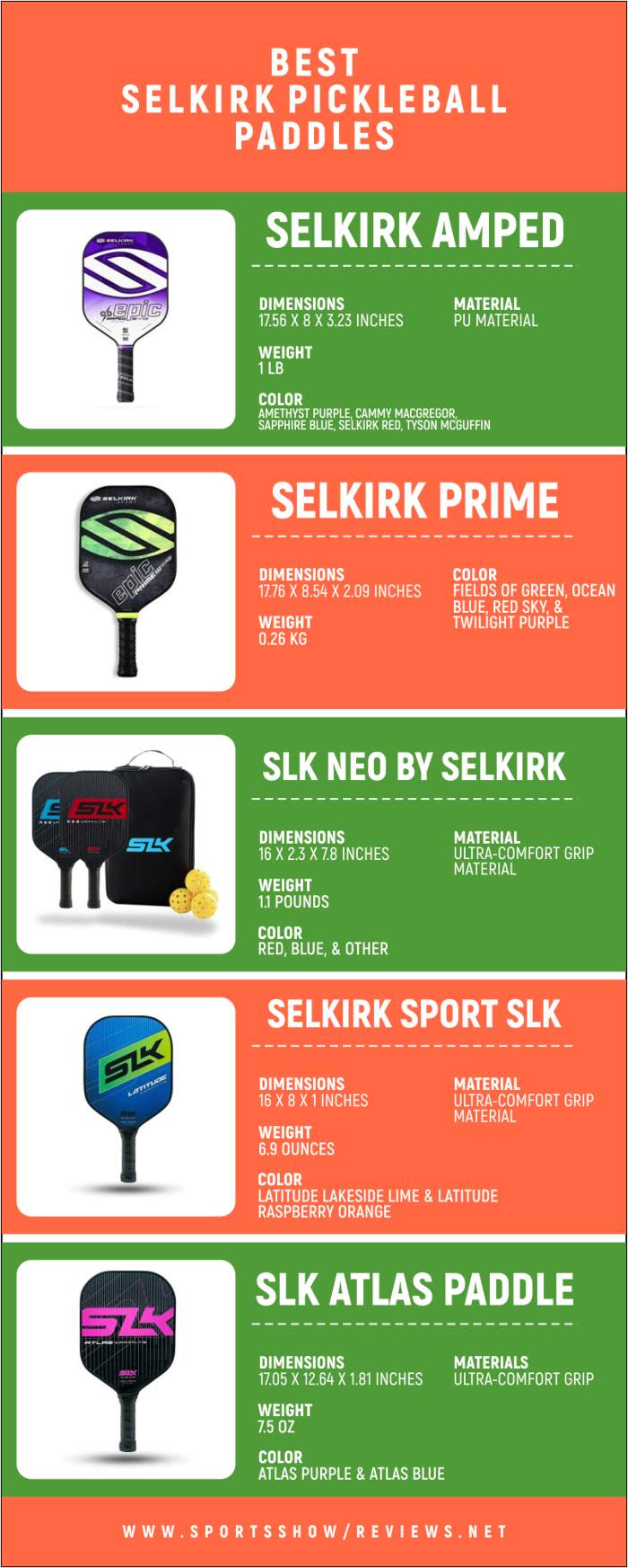 Best Selkirk Pickleball Paddles - Infographics