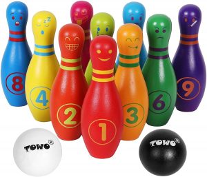 TOWO Wooden Skittles for Children