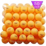 MAPOL 50- Pack Orange 3-Star Premium Ping Pong Balls