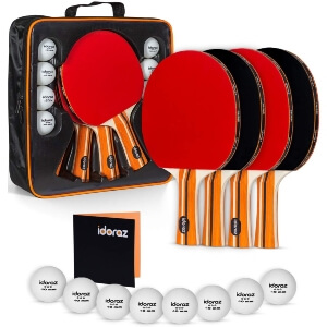 Ping Pong Paddle Set of 4 By Idoraz Store