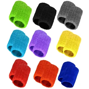 Obmwang 18 Pieces Wrist Sweatbands