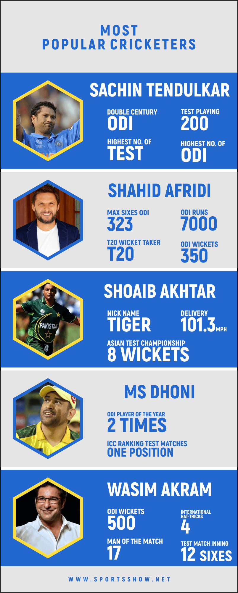 most popular cricketers - infographics