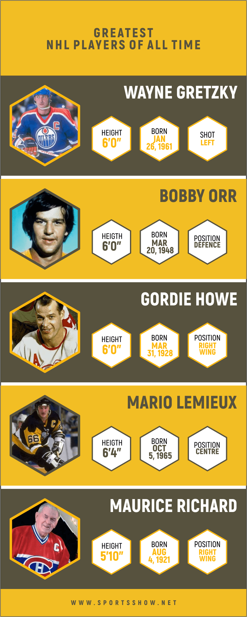 Greatest NHL Players - Infographics