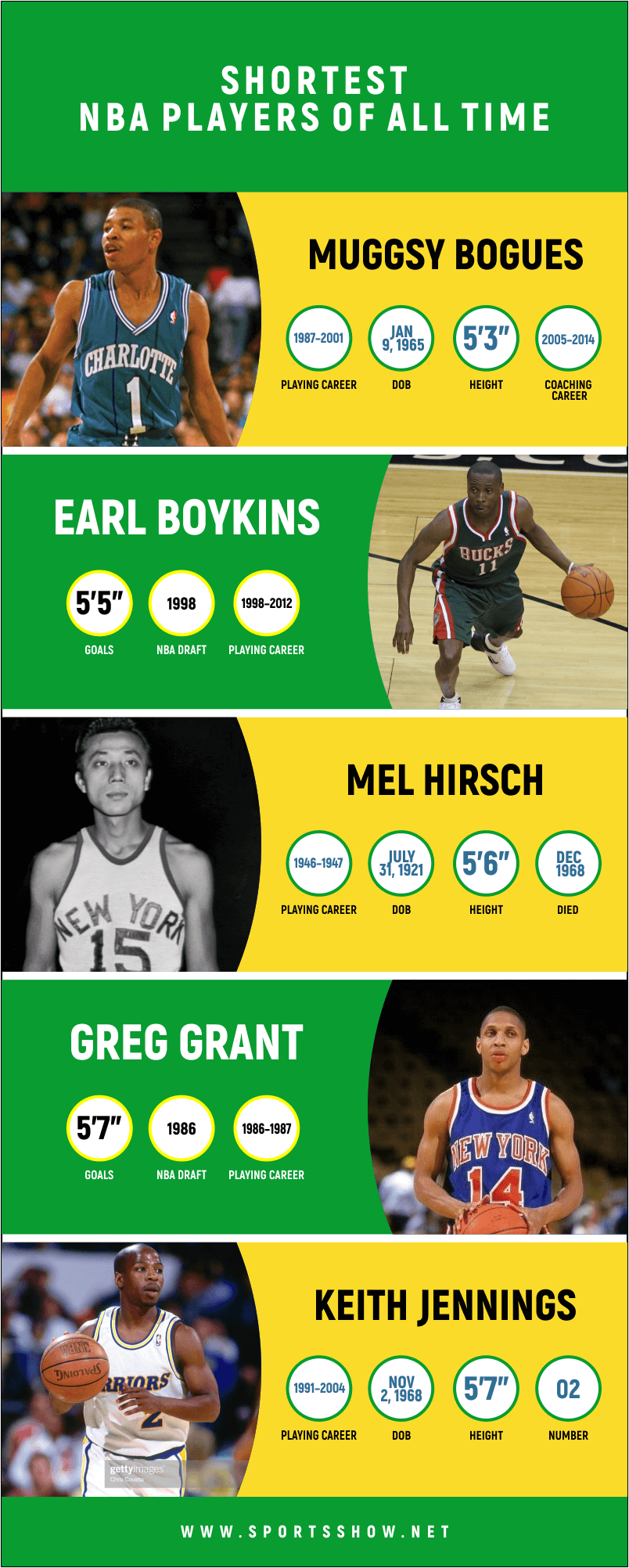 shortest NBA players - infographics