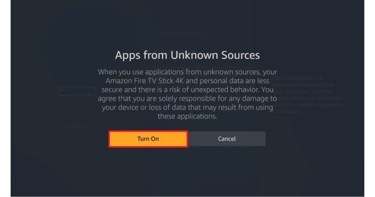 Thereafter, click on “Apps from unknown sources” and turn this “on”