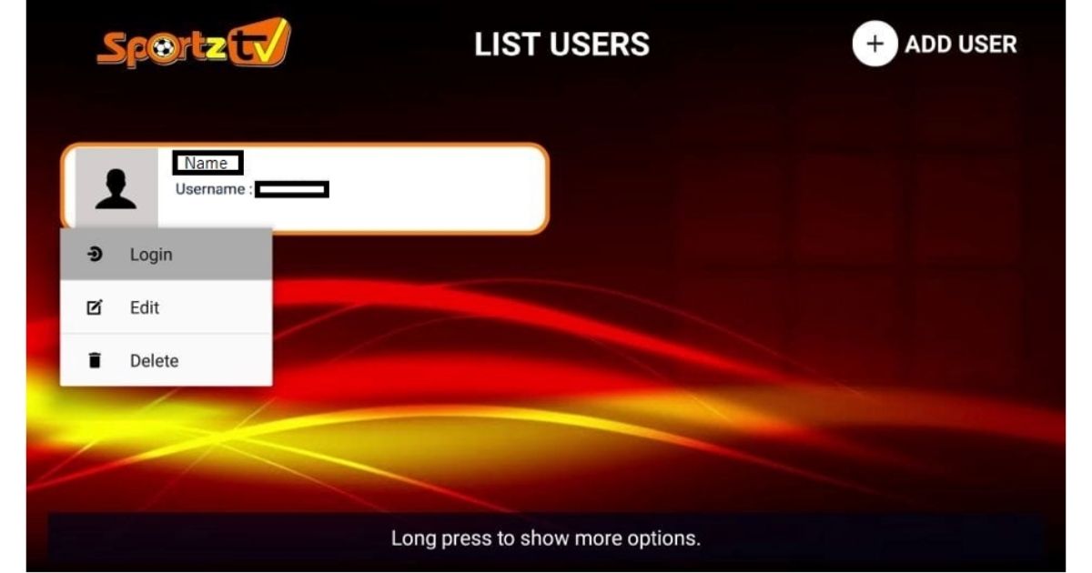 Select the user and get a login to the application.