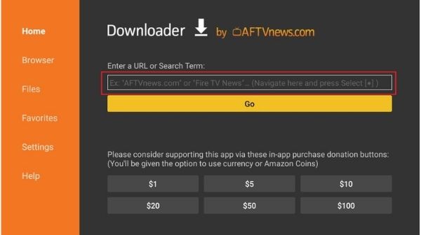 How to Download Live NetTV - Click “right” on the URL filed appearing on the screen and the URL.