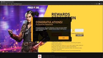 How to Redeem Free Fire Game reward codes - You will get the congratulation message on the screen.