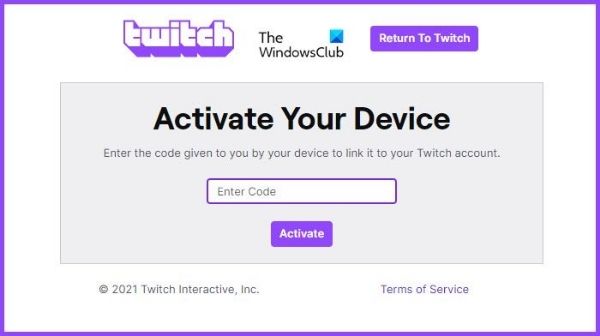 How to activate Twitch Tv