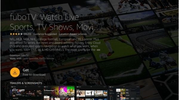 How to install FuboTV from Amazon Store - Click on the “Get” or “Download” option, whichever is available.