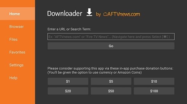 How to install fuboTV on Firestick - A text box will be displayed on the default home page.