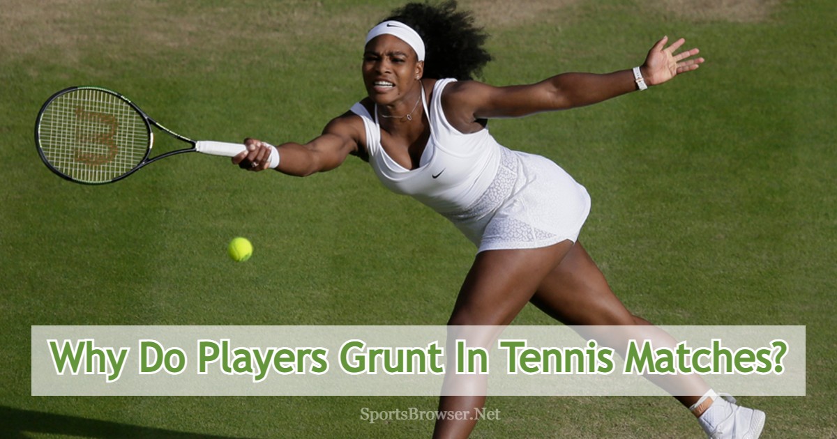 Serena Williams playing tennis | featured photo of why do players grunt in tennis article